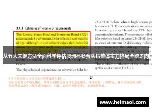 从五大关键方法全面科学评估澳洲杯参赛队伍整体实力格局全貌走向